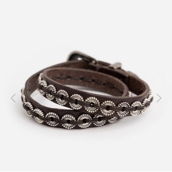Johnny Was Fibbia Italian Leathet Wrap Bracelet In Brown And Silver NWT - Picture 4 of 9